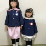 女の子、新学期のかんたん装い