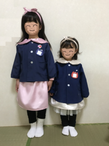 女の子、新学期のかんたん装い